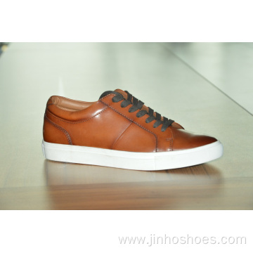 Spring Men's Leather Lace-Up Casual Shoes Tooling Shoes